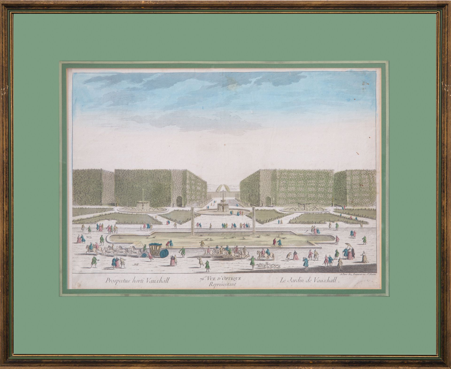 A SET OF FOUR FRENCH VUE D'OPTIQUE HAND-COLORED ETCHINGS, CIRCA 1770 - Image 7 of 13