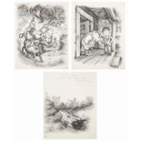 A SET OF THREE DRAWINGS FOR 'UPSIDE OVER' BY GARTH WILLIAMS (AMERICAN 1912-1996), 1960S