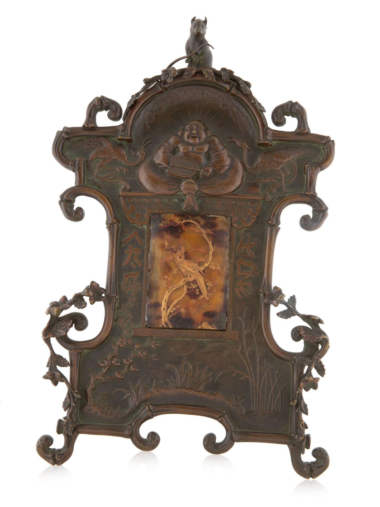 A JAPANESE BRONZE FRAME WITH BUDDHA, MEIJI PERIOD - Bild 2 aus 3