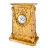 A FRENCH EMPIRE-STYLE GILT BRONZE MANTEL CLOCK, MODEL BY CHARLES PERCIER (1764-1838) AND PIERRE FON