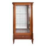 A CONTINENTAL WOODEN AND GLASS DISPLAY CABINET, LATE 19TH-EARLY 20TH CENTURY