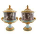 A PAIR OF RUSSIAN IMPERIAL CRATER VASES, IMPERIAL PORCELAIN FACTORY, ST. PETERSBURG, PERIOD OF ALEXA