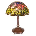 A MODERN TIFFANY STYLE 'PEONY' TABLE LAMP