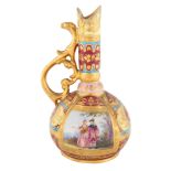 A SMALL GERMAN PORCELAIN GILT EWER, LATE 19TH CENTURY