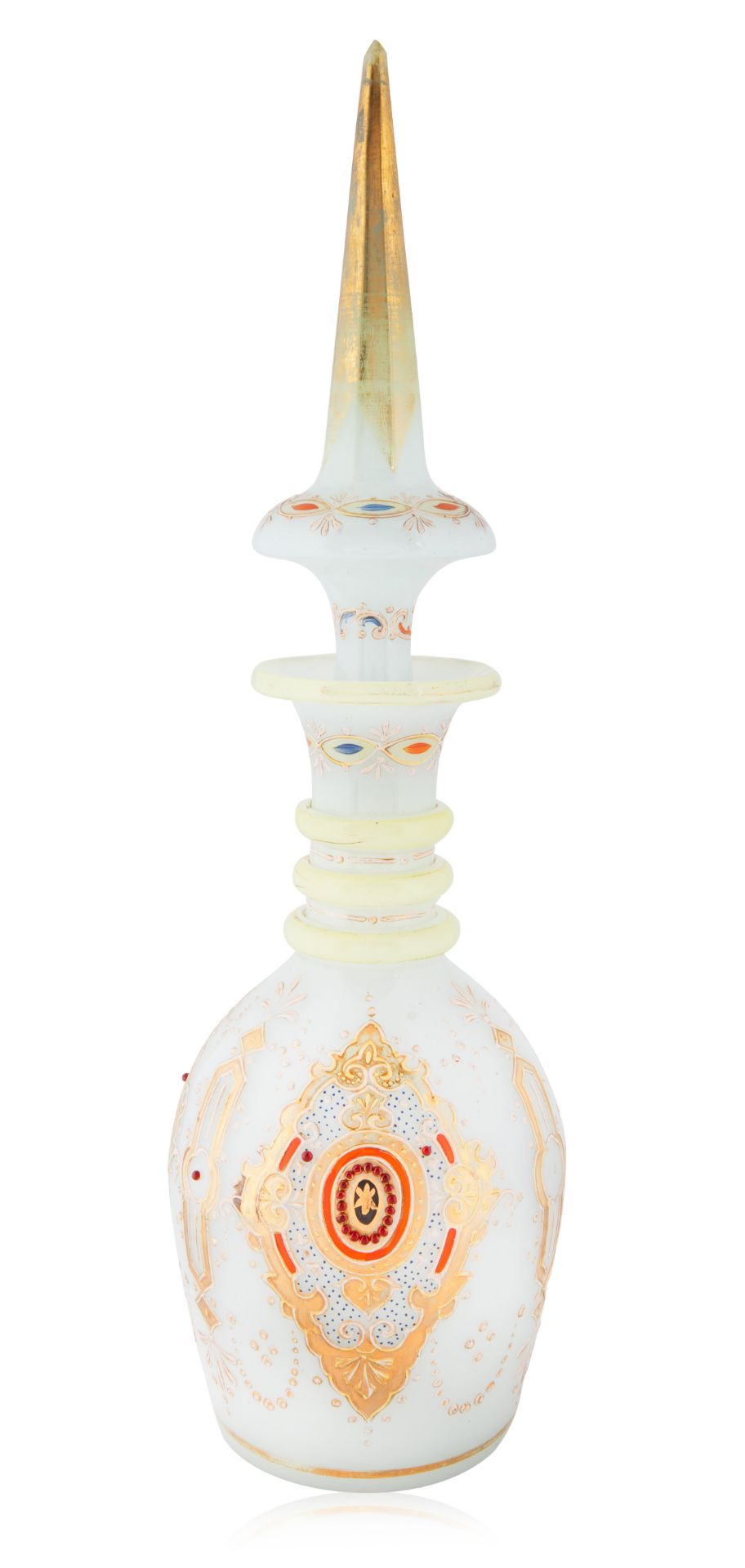 PAIR OF FRENCH OR BOHEMIAN OPALINE DECANTERS, LAST QUARTER OF THE 19TH CENTURY - Image 3 of 3