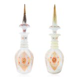 PAIR OF FRENCH OR BOHEMIAN OPALINE DECANTERS, LAST QUARTER OF THE 19TH CENTURY