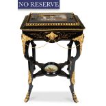 A FRENCH NAPOLEON ORMOLU WOODEN SIDE TABLE, LATE 19TH-EARLY 20TH CENTURY