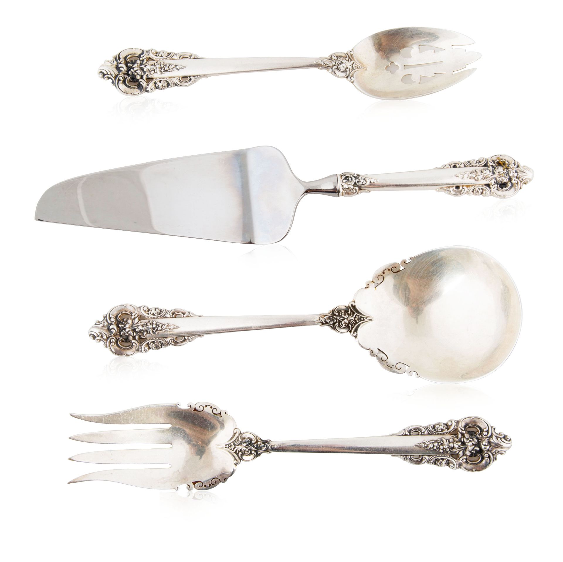 A 101-PIECE AMERICAN 'GRAND BAROQUE' SILVER SET, WALLACE STERLING, LATE 20TH CENTURY - Image 2 of 6