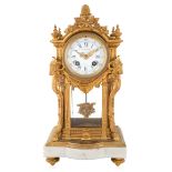 A BELGIAN ORMOLU MANTEL CLOCK, P. HUBEAU, NAMUR, LATE 19TH-EARLY 20TH CENTURY