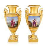 A PAIR OF OLD PARIS PORCELAIN VASES, LATE 19TH CENTURY