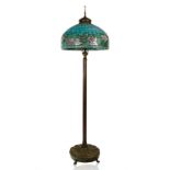 A MODERN TIFFANY & CO. STYLE STAINED GLASS 'PEONY' FLOOR LAMP