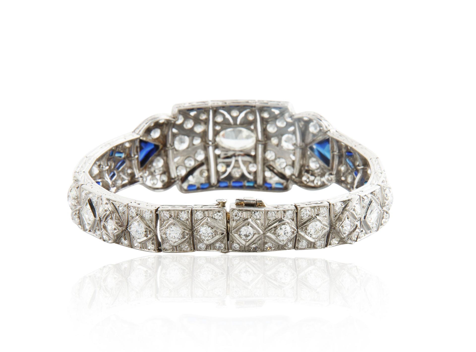 ART DECO DIAMOND AND SAPPHIRE BRACELET - Image 2 of 4