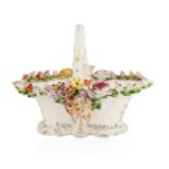 A 1840S-1850S MIKLASHEVSKY PORCELAIN MODEL OF A FLOWER BASKET