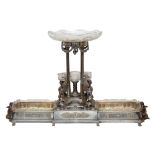 20TH CENTURY EGYPTIAN REVIVAL SILVER-PLATED CENTERPIECE