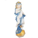 LATE 19TH CENTURY MEISSEN PORCELAIN FIGURINE EMBLEMATIC OF "NIGHT"