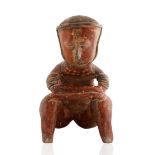 200 BC-200 AD PRE-COLUMBIAN SEATED CHINESCO FIGURE, STATE OF NAYARIT, WEST MEXICO