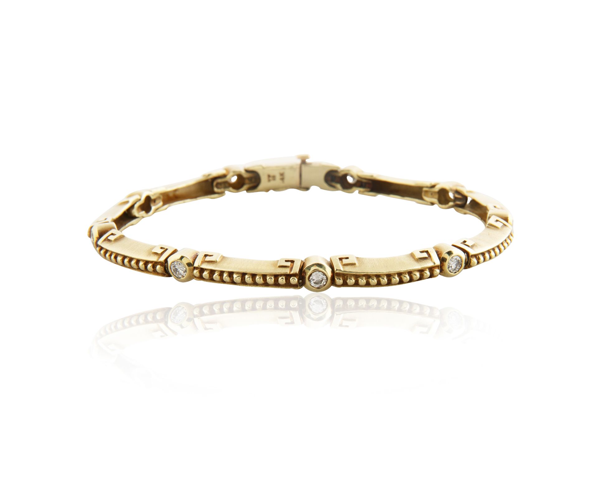 14KT YELLOW GOLD AND DIAMOND BRACELET