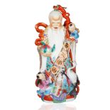 LARGE PORCELAIN 'WISE MAN' OF LONGEVITY [SHOU] FIGURINE