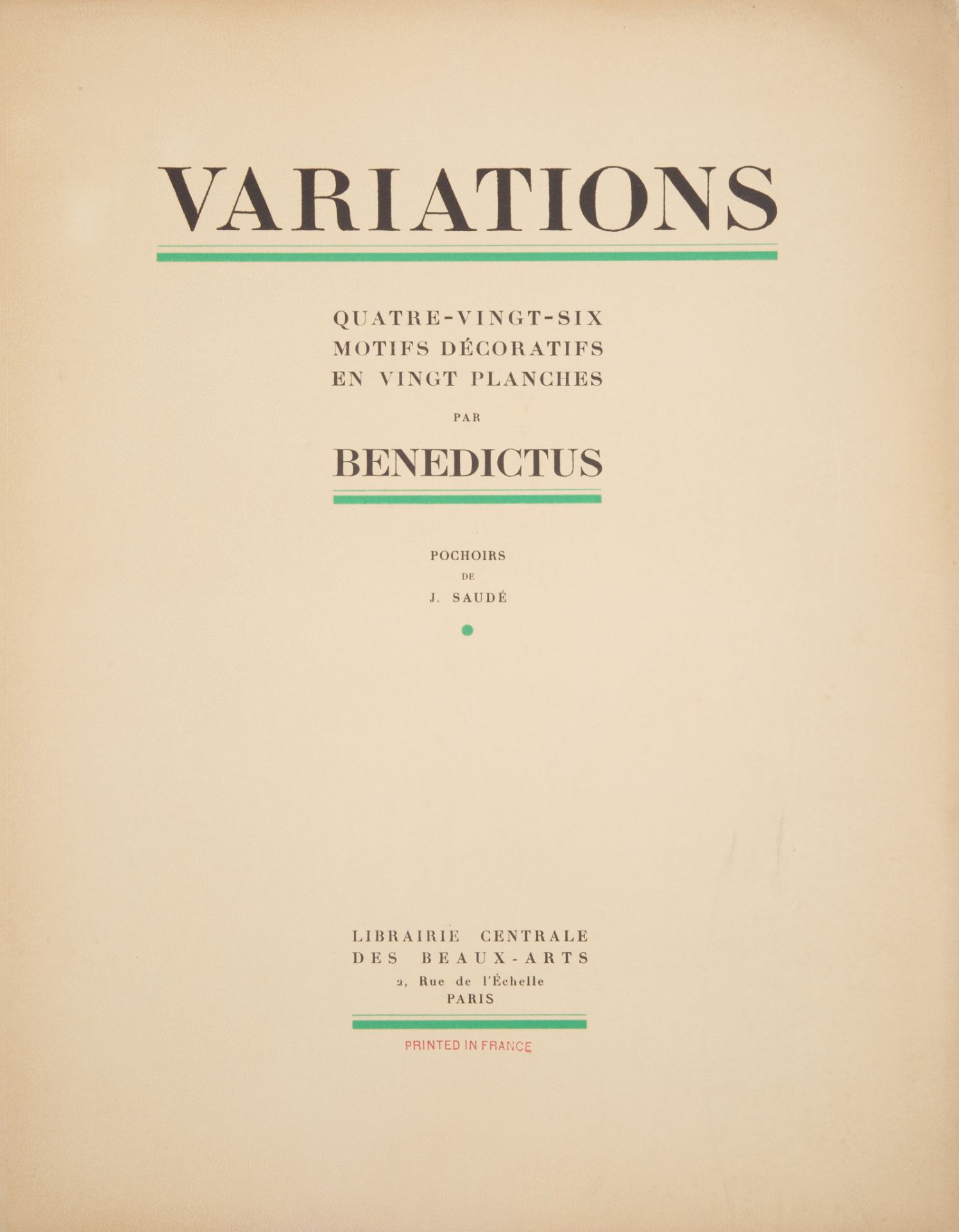 VARIATIONS FOLIO BY JEAN SAUDE (FRENCH 20TH CENTURY) AFTER EDOUARD BENEDICTUS (FRENCH 1879-1930) - Bild 2 aus 10