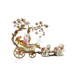 19TH CENTURY MEISSEN-STYLE PORCELAIN AND BRONZE CHARIOT