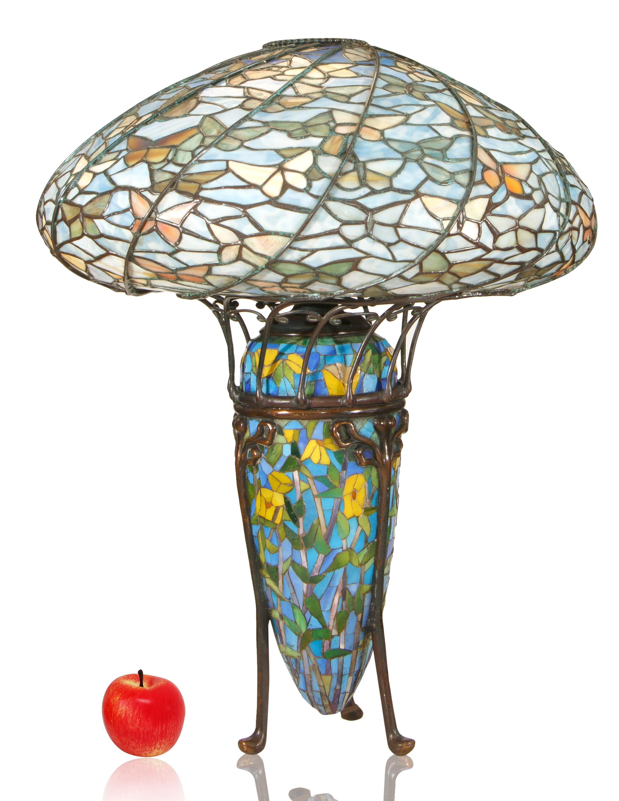 A MODERN TIFFANY STYLE MOSAIC 'DANDELION' TABLE LAMP - Image 5 of 5