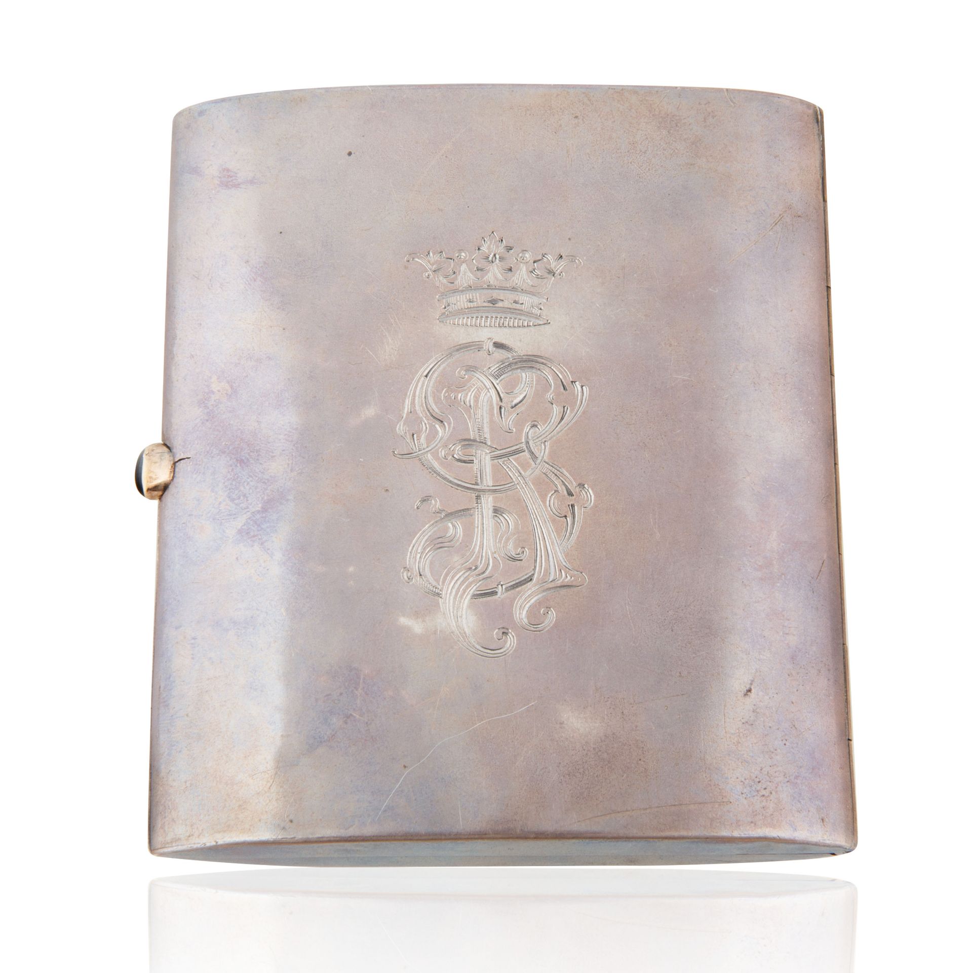 A 1896-1908 RUSSIAN GILT SILVER AND GEM CIGARETTE CASE - Image 3 of 5