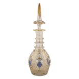 LAST QUARTER OF THE 19TH CENTURY FRENCH BOHEMIAN QAJAR-STYLE GLASS DECANTER