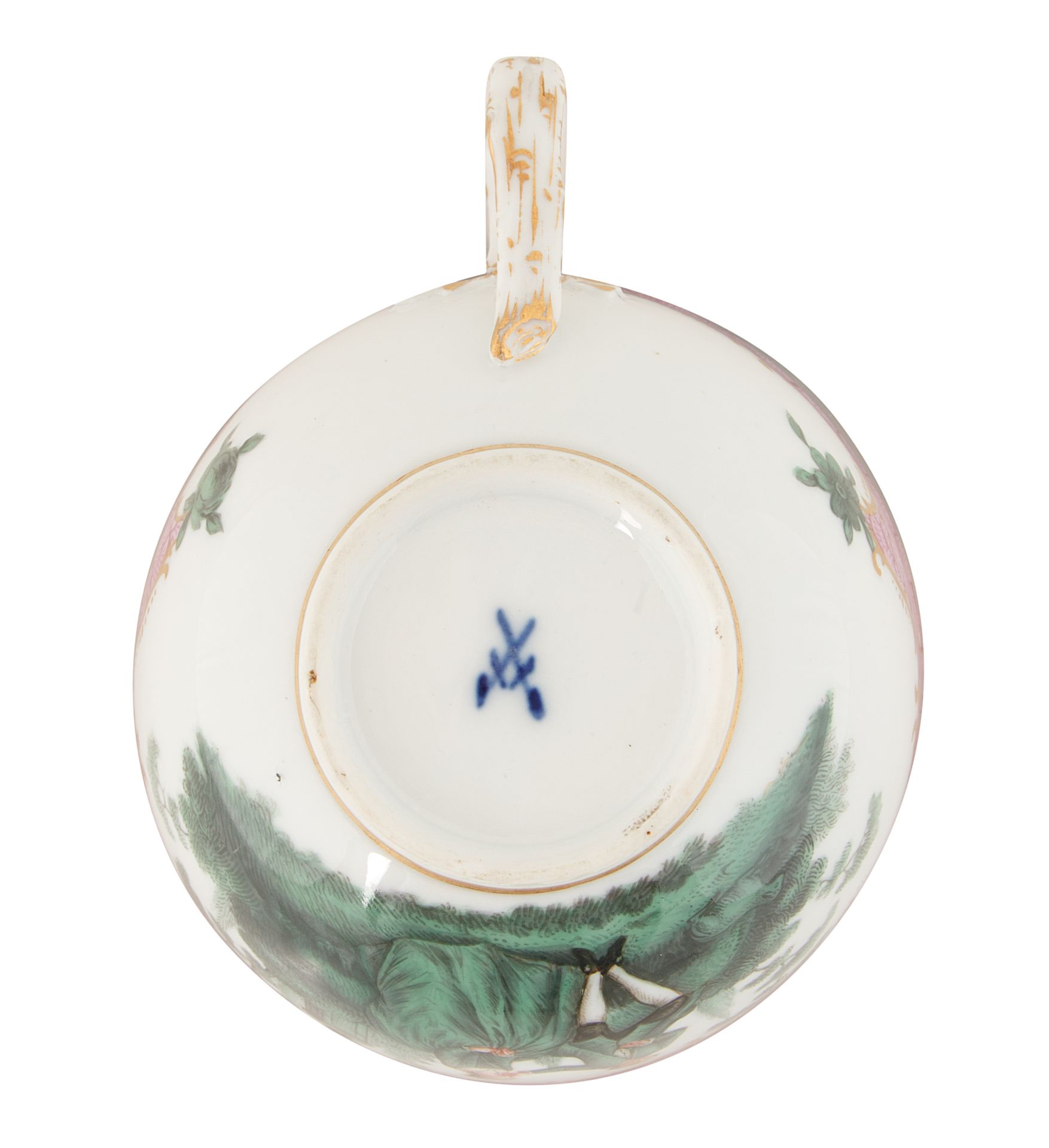 19TH CENTURY MEISSEN PORCELAIN TEA CUP AND SAUCER - Image 4 of 7