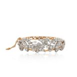 ART-DECO STYLE DIAMOND AND 14KT YELLOW GOLD BRACELET