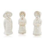 A 1850S KHRAPUNOV-NOVIY PORCELAIN SET OF FIGURATIVE SALT & PEPPER SHAKERS, KUZYAEVO