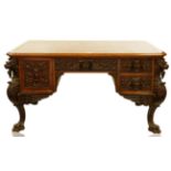 LAST HALF OF 19TH CENTURY AMERICAN LATE VICTORIAN MAHOGANY WRITING DESK