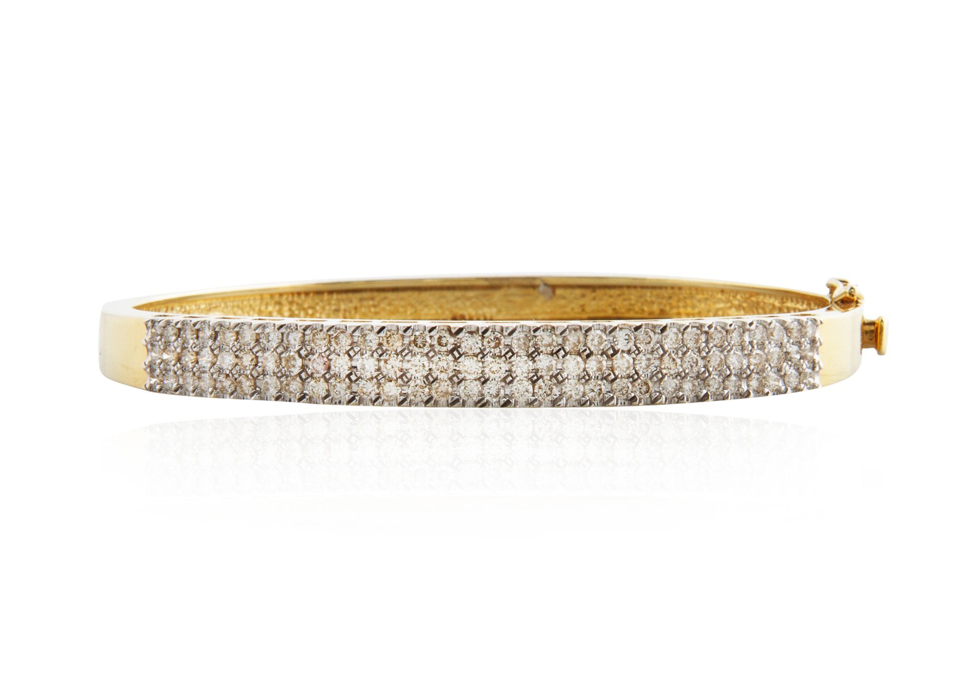 14KT YELLOW GOLD MICRO PAVE DIAMOND BANGLE