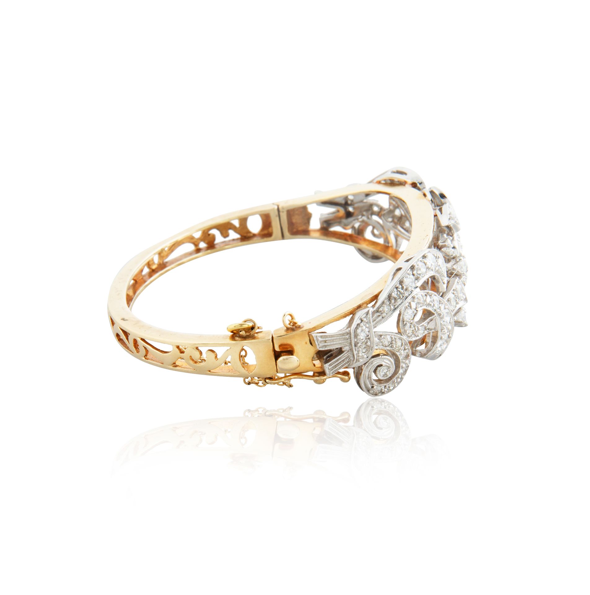 ART-DECO STYLE DIAMOND AND 14KT YELLOW GOLD BRACELET - Image 2 of 5