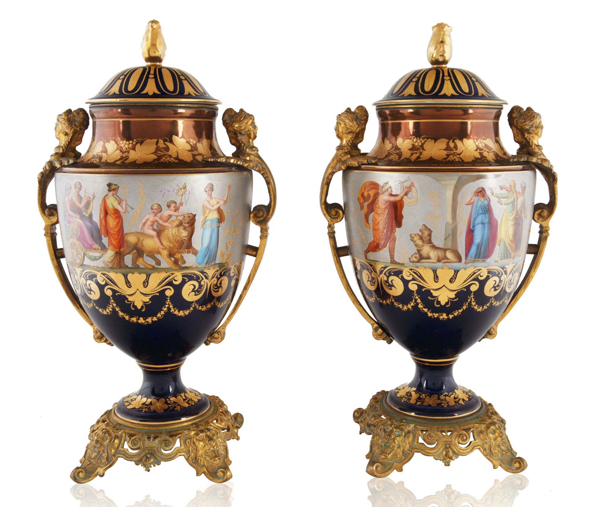 20TH CENTURY ROYAL-VIENNA STYLE PORCELAIN URNS - Image 2 of 5