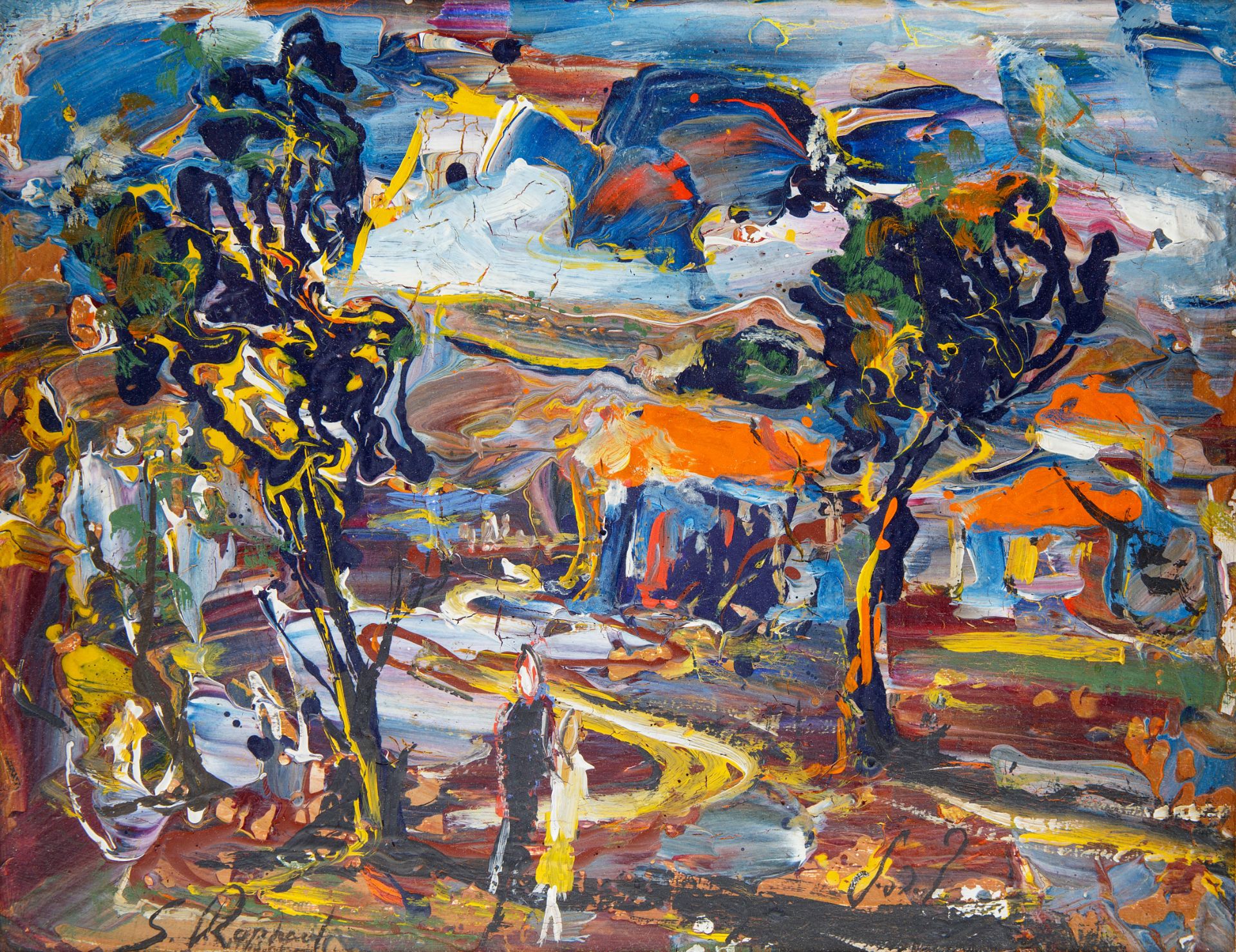 A PAIR OF LANDSCAPES BY ZVI RAPHAELI (ISRAELI 1924-2005) - Image 2 of 9