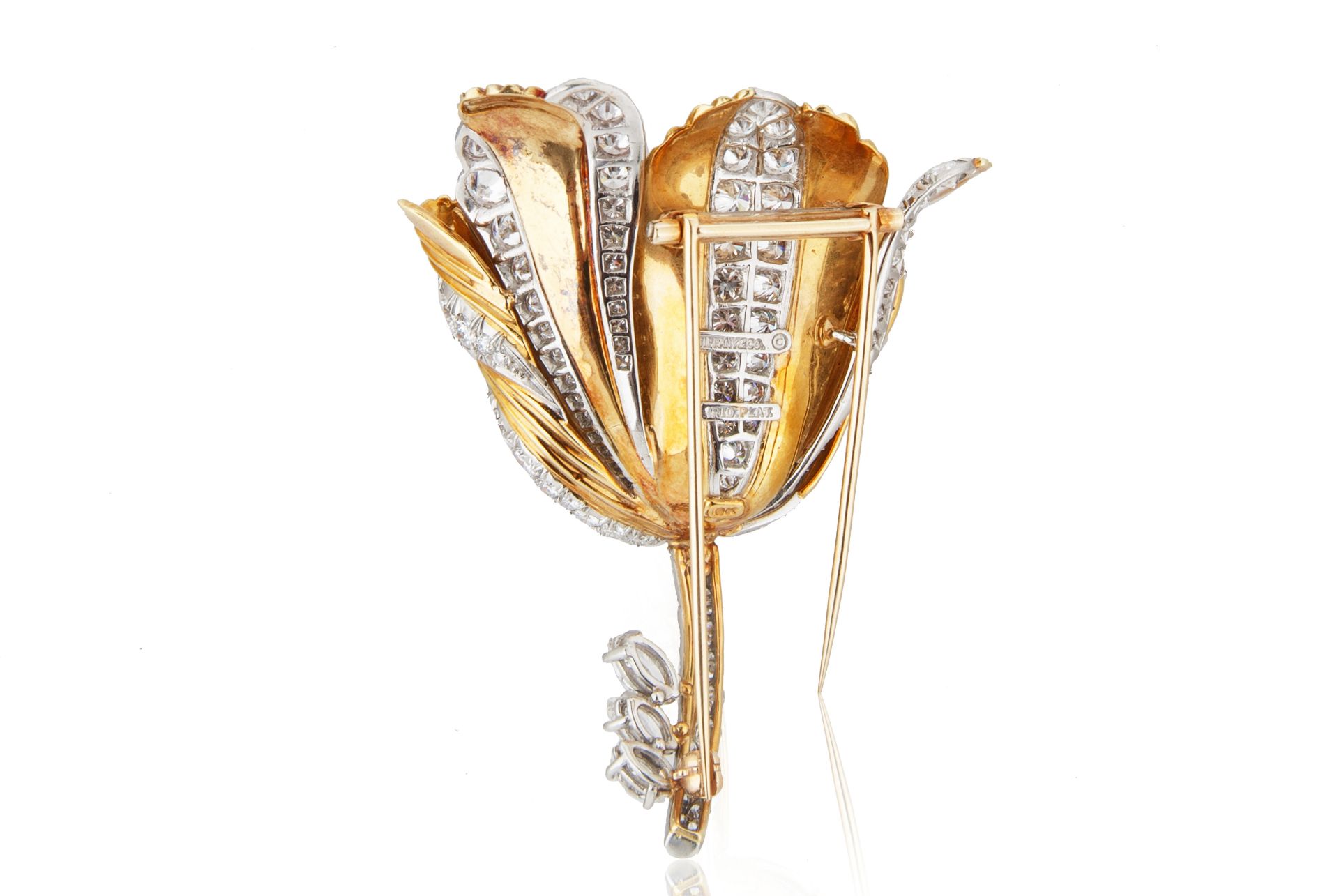 TIFFANY & CO. GOLD AND DIAMOND TULIP BROOCH - Image 2 of 4