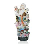 LARGE PORCELAIN 'WISE MAN' OF STATUS [LU] FIGURINE