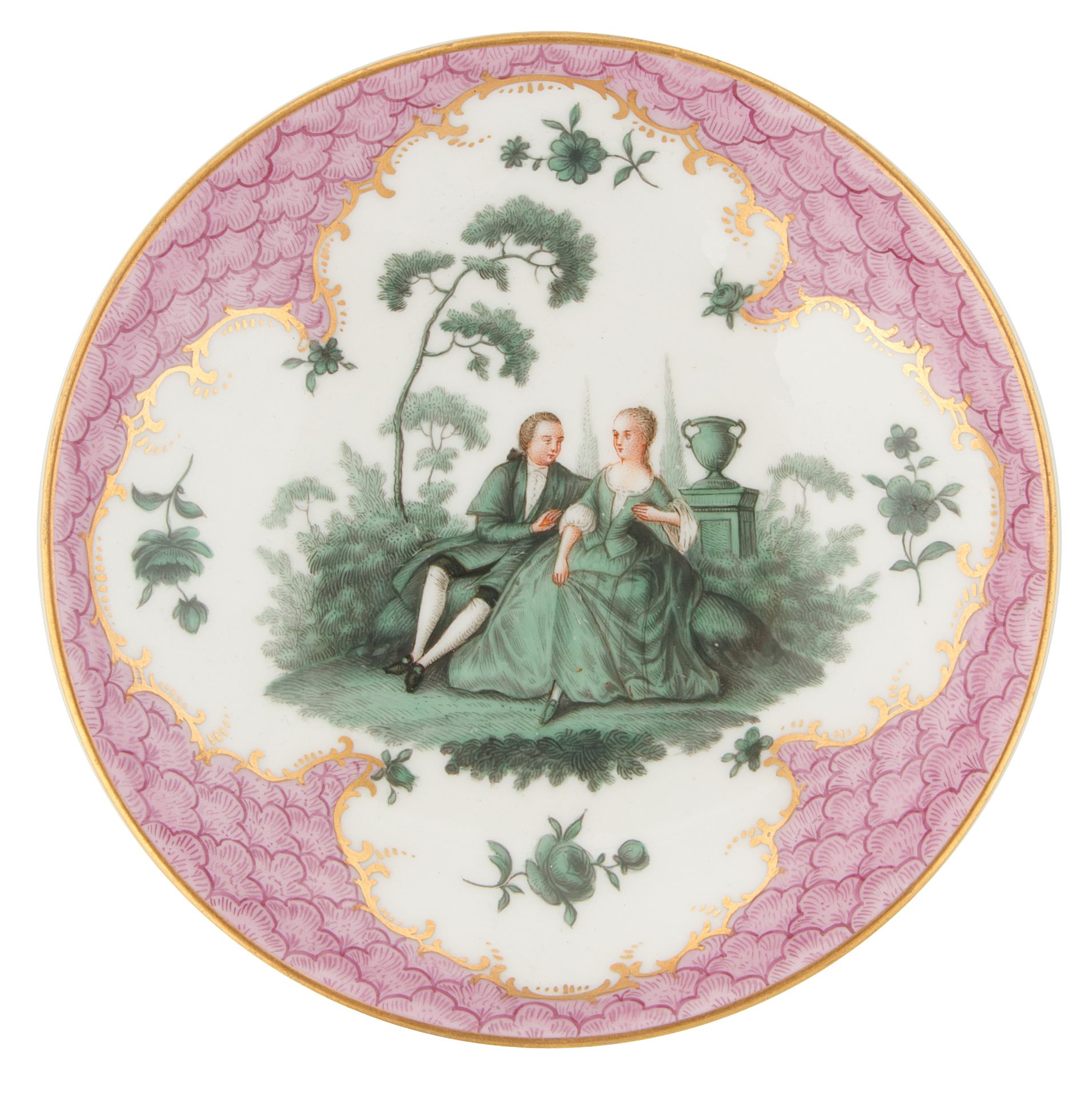 19TH CENTURY MEISSEN PORCELAIN TEA CUP AND SAUCER - Image 5 of 7