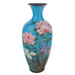 EARLY 20TH CENTURY JAPANESE SHADED ENAMEL VASE