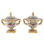 CONTINENTAL PORCELAIN COVERED URNS