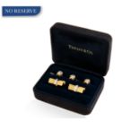 TIFFANY & CO. 18K GOLD CUFFLINKS AND STUDS DRESS SET