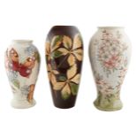 GROUP OF THREE VASES, MOORCROFT, STOKE-ON-TRENT