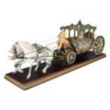 LUIGI FABRIS PORCELAIN HORSE-DRAWN CARRIAGE