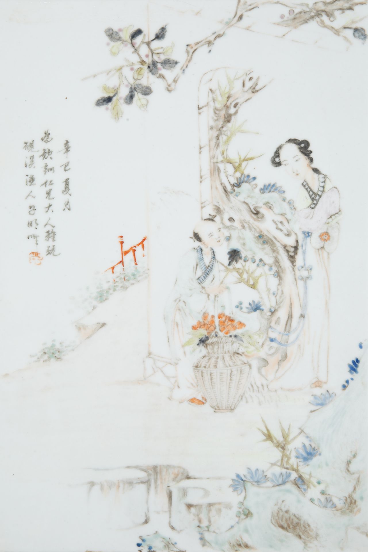 AN 1881 QIANJIANG PORCELAIN PLAQUE