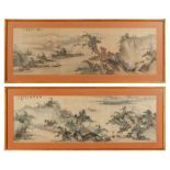 A PAIR OF CHINESE SCHOOL PAINTINGS ON SILK