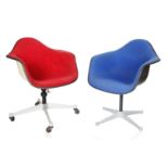 A SET CHARLES EAMES SHELL DESK CHAIRS