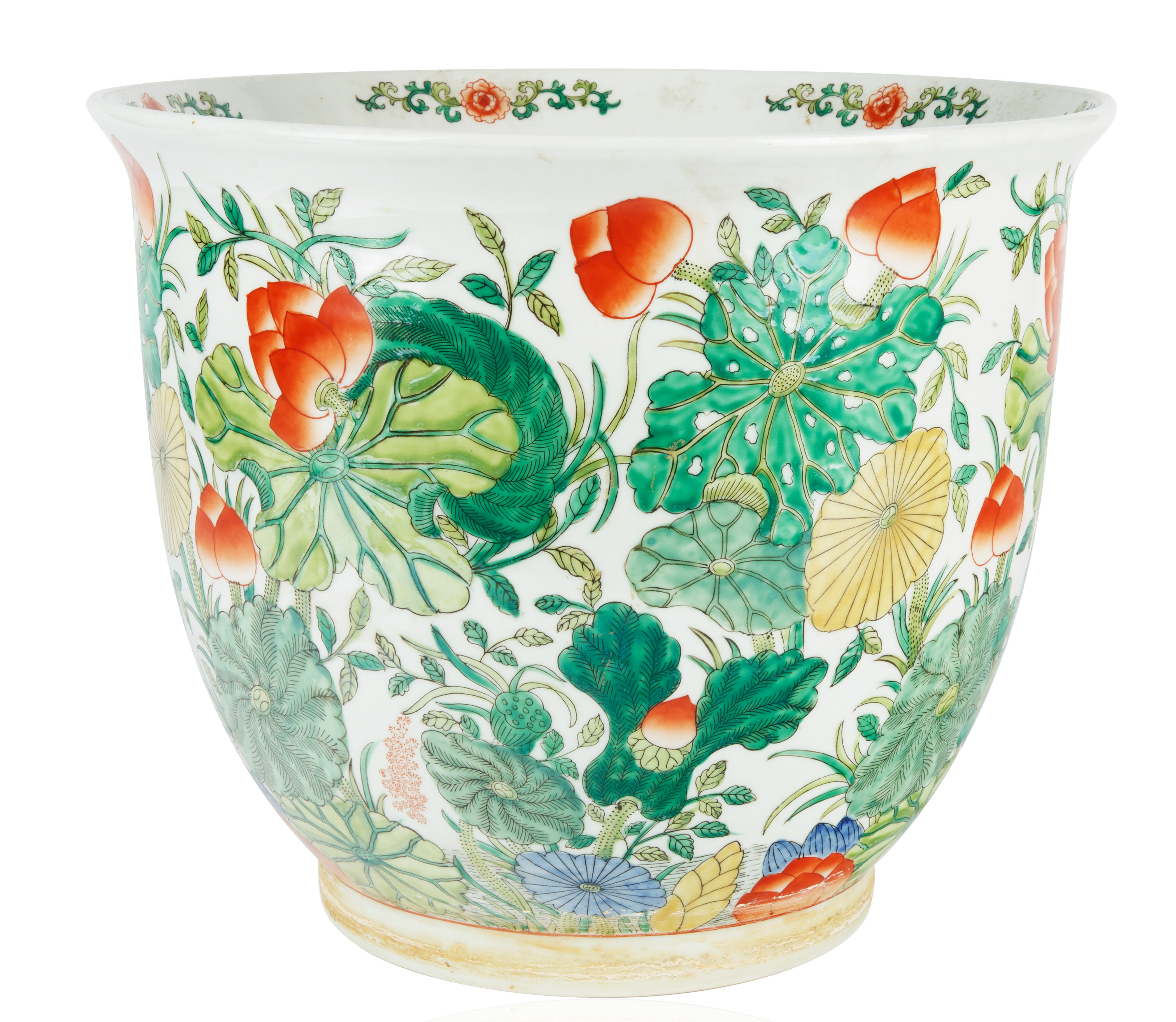 A CHINESE PORCELAIN FAMILLE VERTE FLOWER POT - Bild 2 aus 4