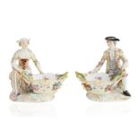 PAIR OF MEISSEN FIGURAL SWEETMEAT DISHES