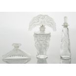 GROUP OF THREE GLASS PERFUME BOTTLES