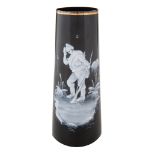 CIRCA 1914-1916 GLASS VASE WITH CRYING WWI SOLDIER